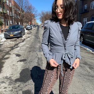 Manoush Anthropologie Ruffle Peplum Blazer